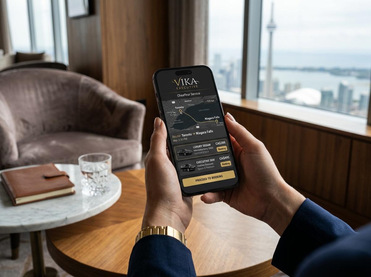 Vika Executive Intercity Chauffeur Mobile Interface